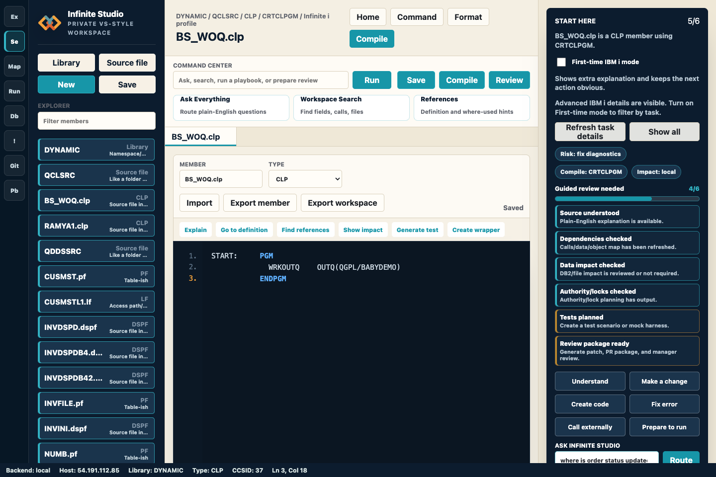 Plain-English search across the application